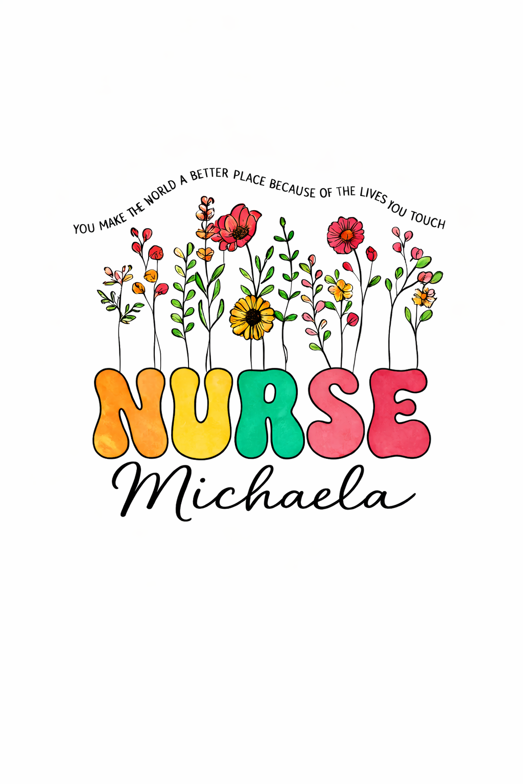 Customized Floral Nurse Tumbler Mug - 20 oz