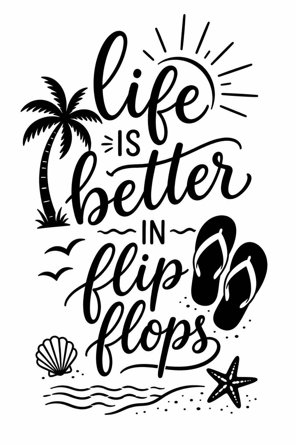 Engraved Life is Better in Flip Flops Can Cooler - 14 oz