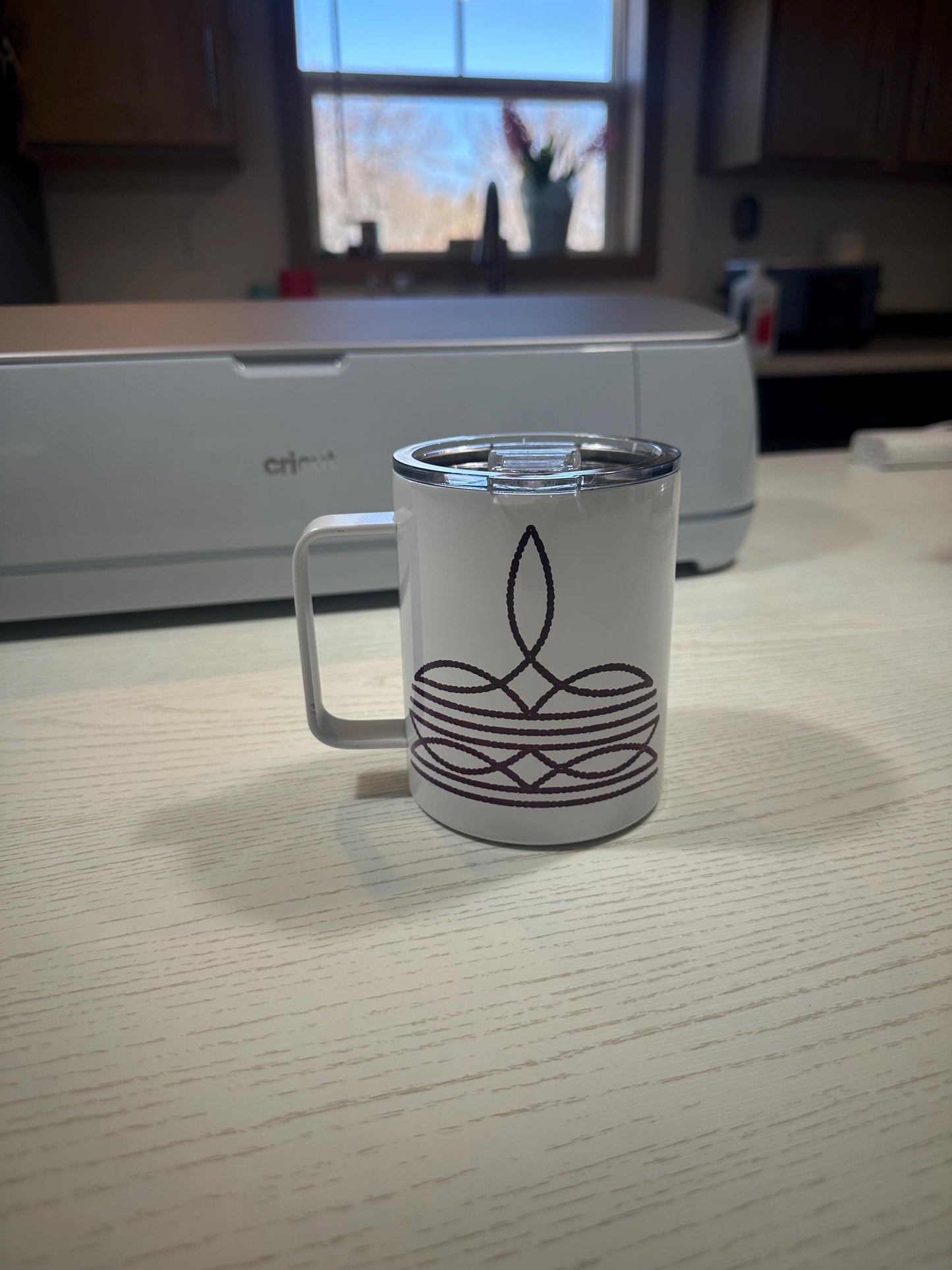 Purple Boot Stitch Tumbler Mug - 12 oz