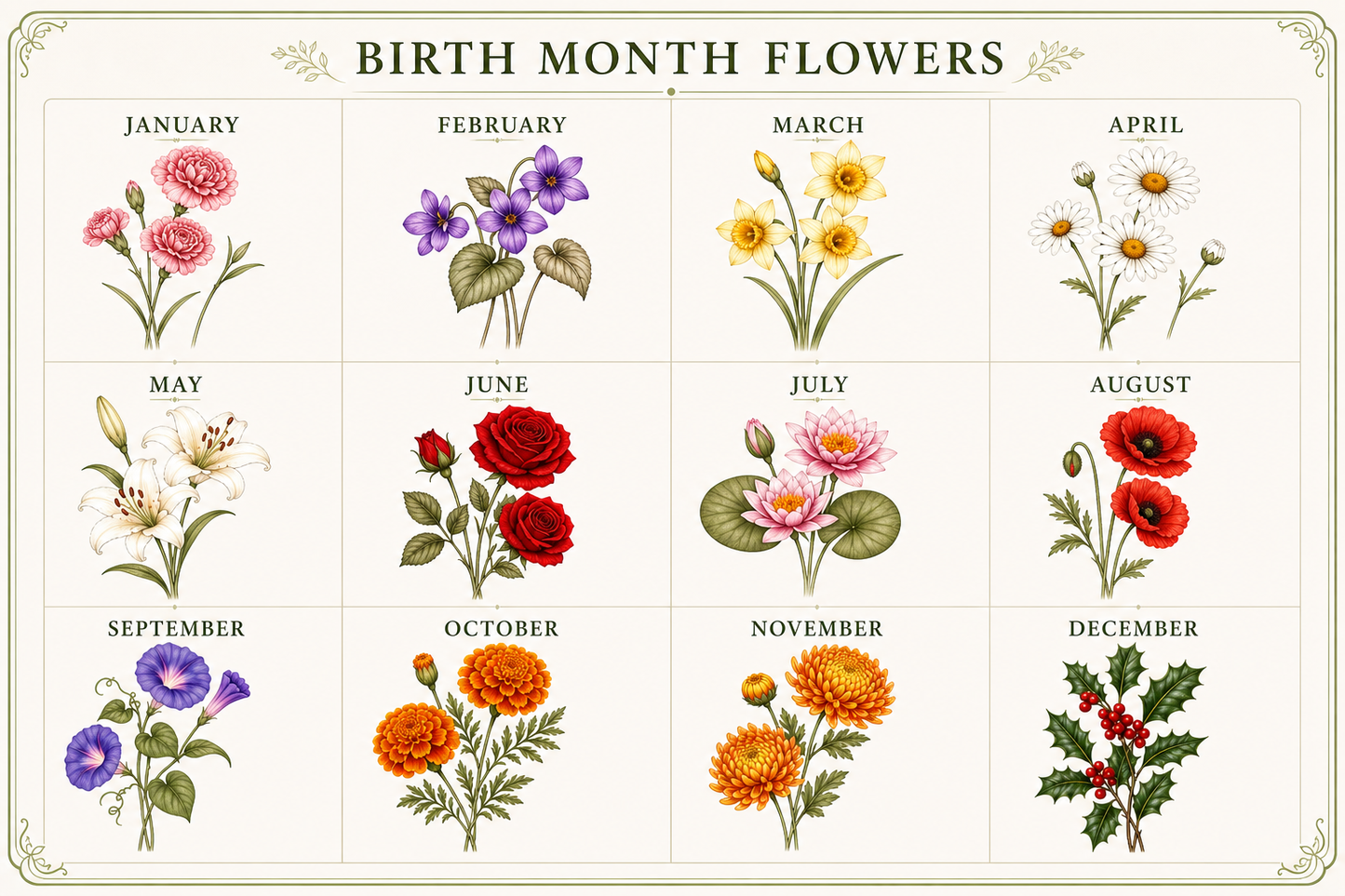 Personalized Birth Flower Glass Iced Coffee Cup - 16 oz
