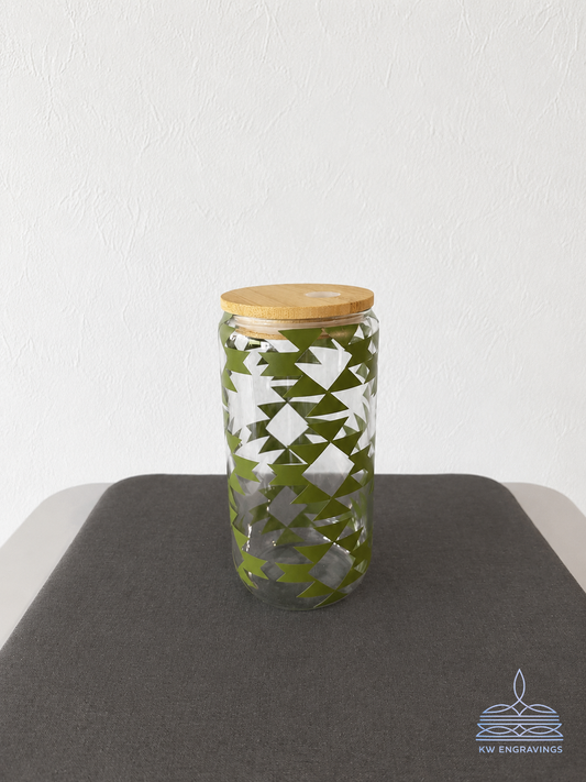 Aztec Glass Iced Coffee Cup - 16 oz