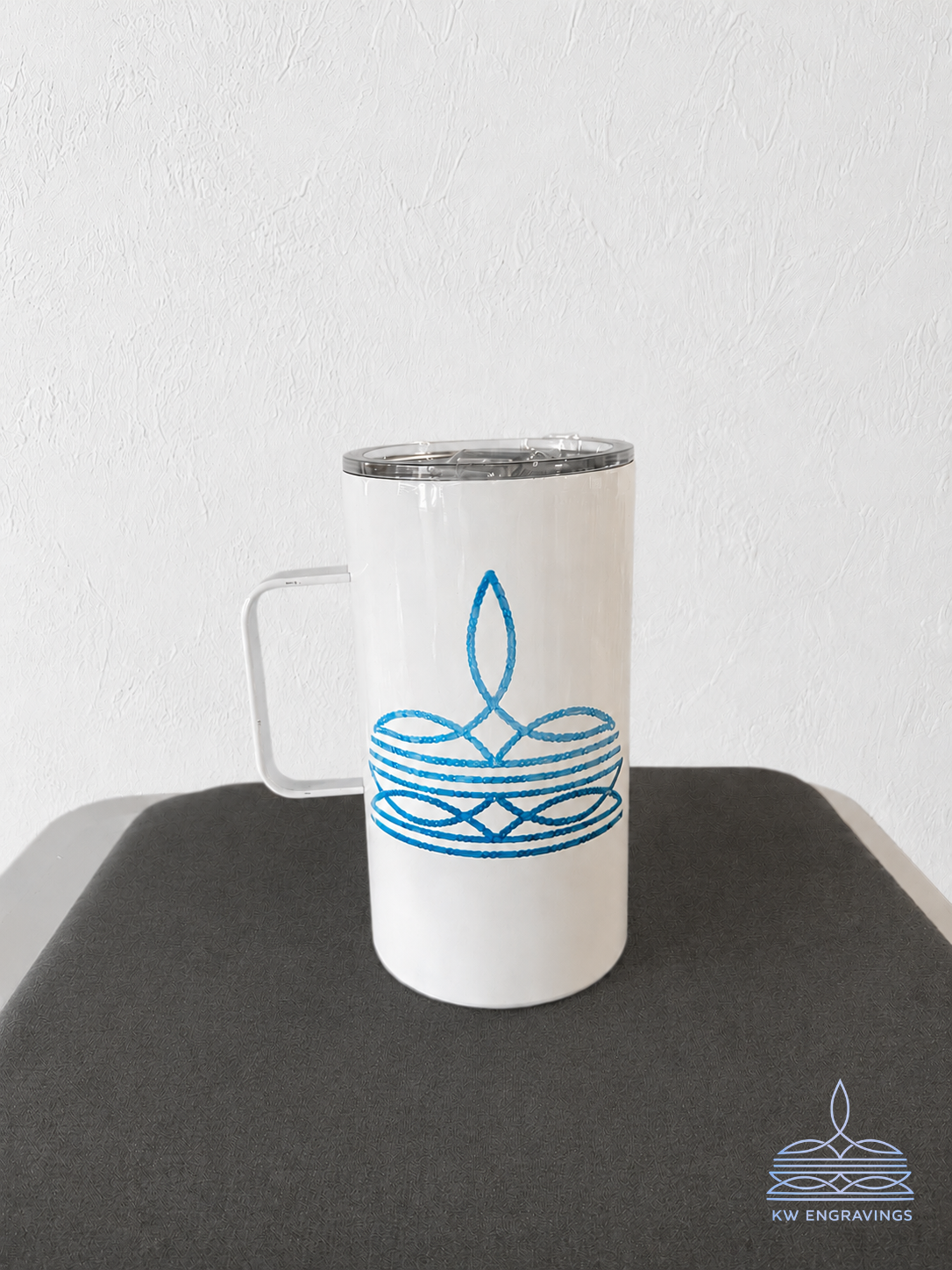 Blue Ombre Boot Stitch Tumbler Mug - 20 oz