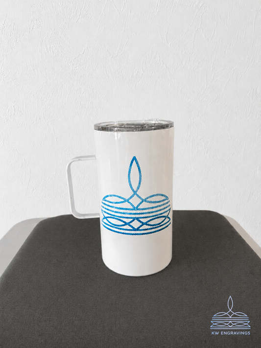 Blue Ombre Boot Stitch Tumbler Mug - 20 oz