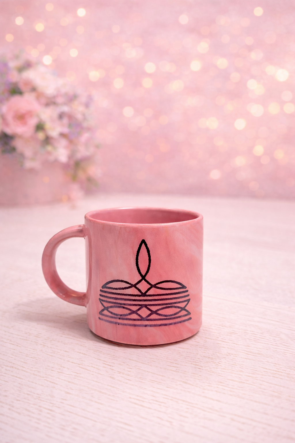 Pretty In Pink Boot Stitch Mug - 10 oz