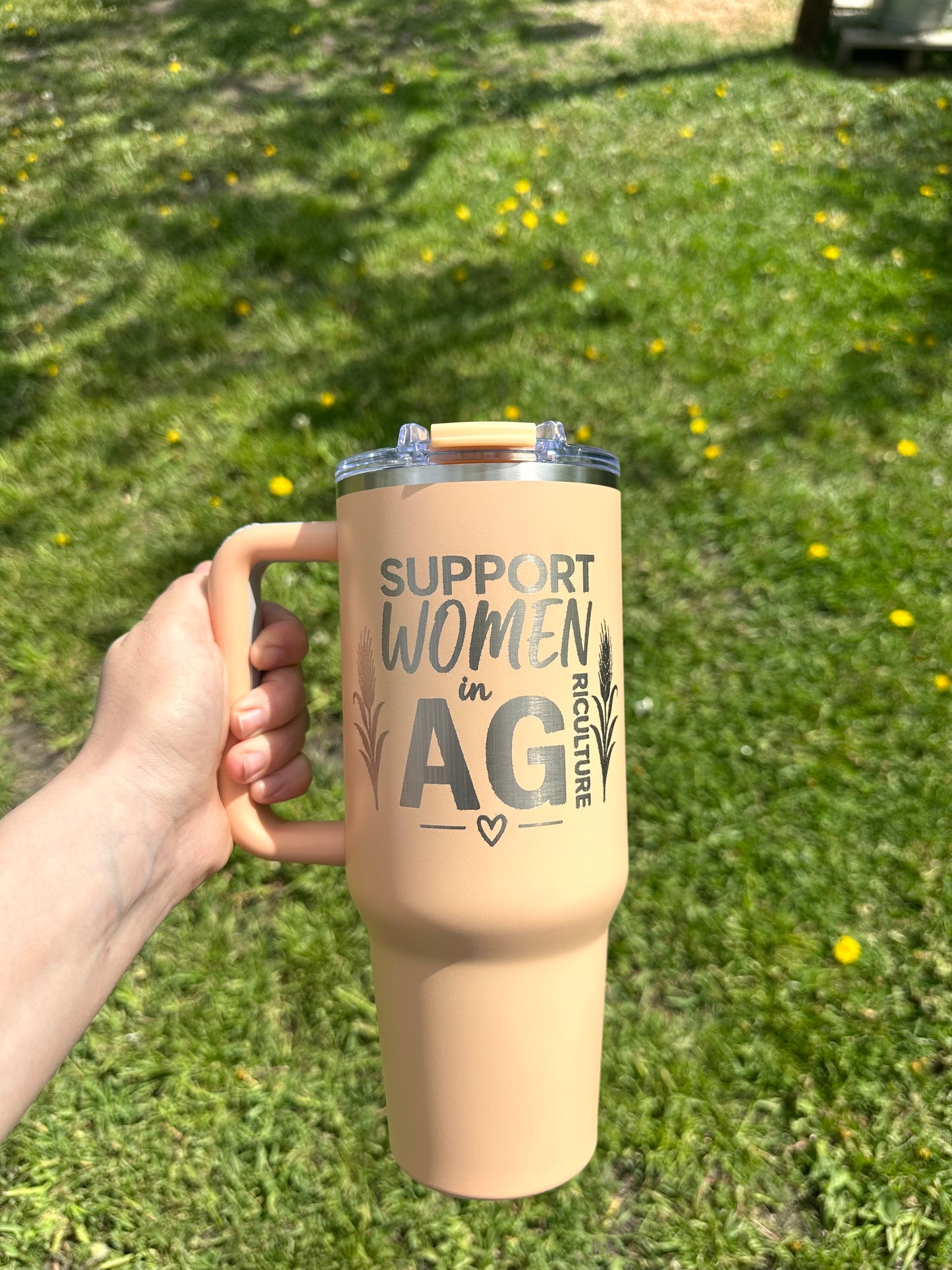 Engraved Support Women in Agriculture Stainless Steel Tumbler - 40 oz