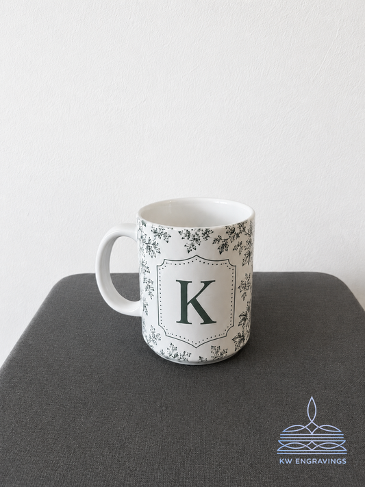 Customized Elegant Letter Mug - 15 oz