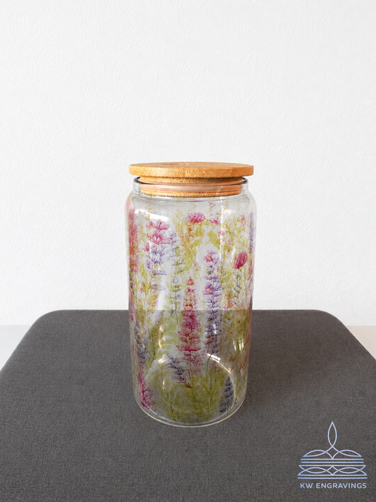Wildflower Glass Iced Coffee Cup - 16 oz